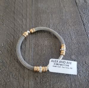 NWT Alex and Ani Mesh Cuff Two Tone Bracelet